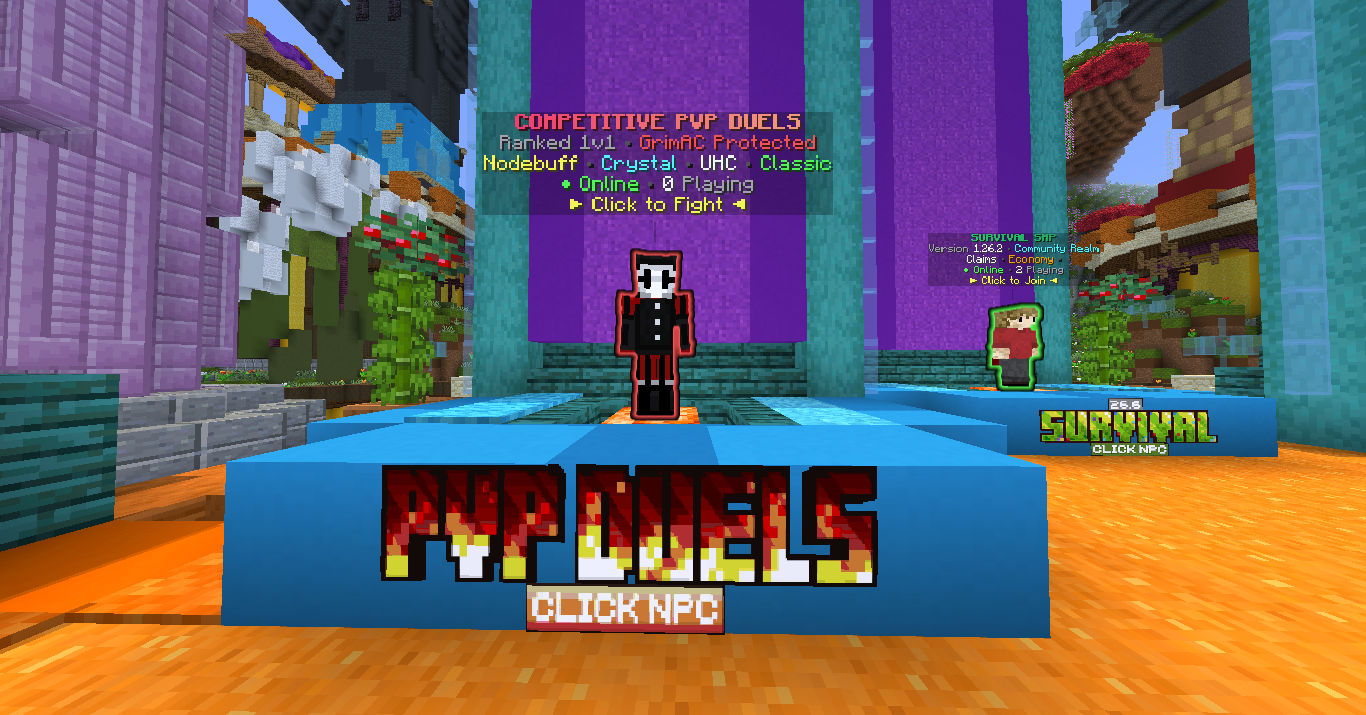 VoxelHub GrimAC Protected Arena Gate for Ranked 1v1 Battles