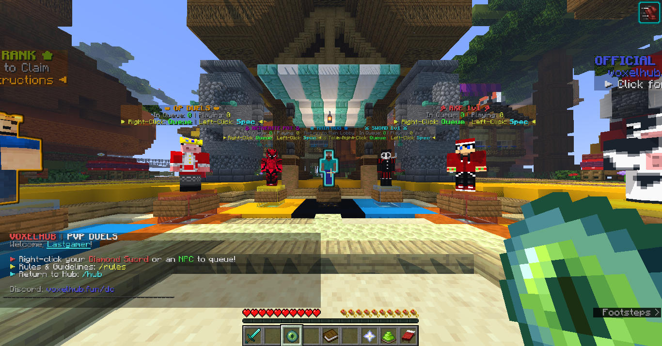 VoxelHub Minecraft PvP Duels Arena - Instant 1v1 Matchmaking, Elo Leaderboards, and GrimAC Anticheat
