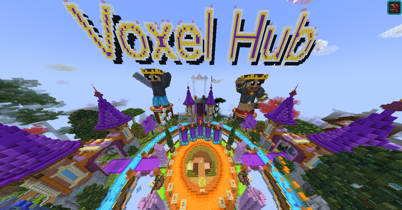 VoxelHub Royal Arrival Plaza and Floating Crystal Towers in Spawn